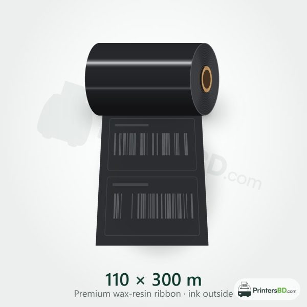 110 mm × 300 m Premium wax-resin Ribbon (Ink Outside)