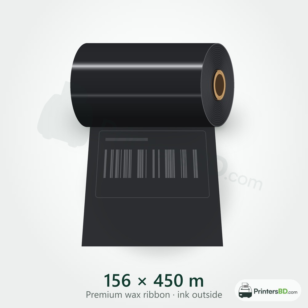156 mm × 450 m Premium wax Ribbon (Ink Outside)