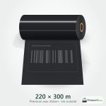 220 mm × 300 m Premium wax Ribbon (Ink Outside)