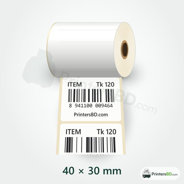 40mm × 30mm Direct Thermal Barcode Sticker – 1000 pcs