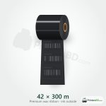 42 mm × 300 m Premium wax Ribbon (Ink Outside)