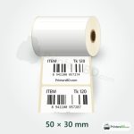 50mm × 30mm Direct Thermal Barcode Sticker – 1000 pcs