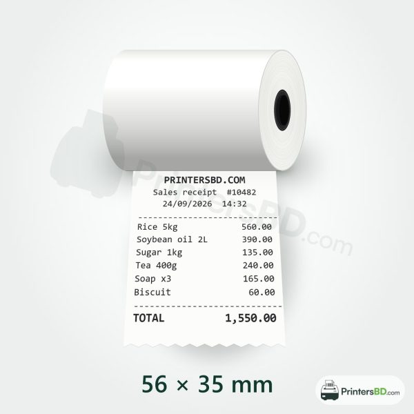 58mm Thermal Receipt Paper Roll (56 × 35 mm)