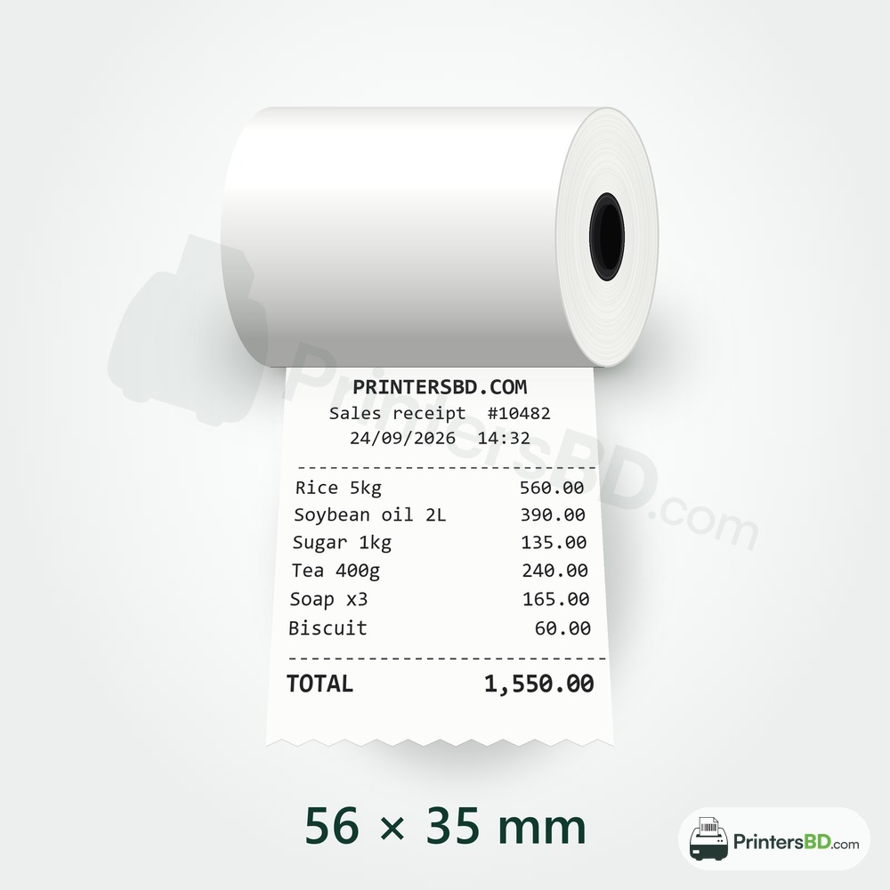 58mm Thermal Receipt Paper Roll (56 × 35 mm)