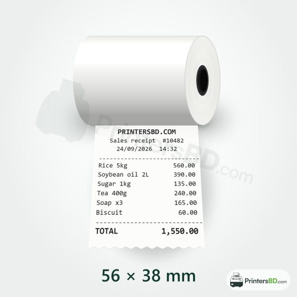 58mm Thermal Receipt Paper Roll (56 × 38 mm)