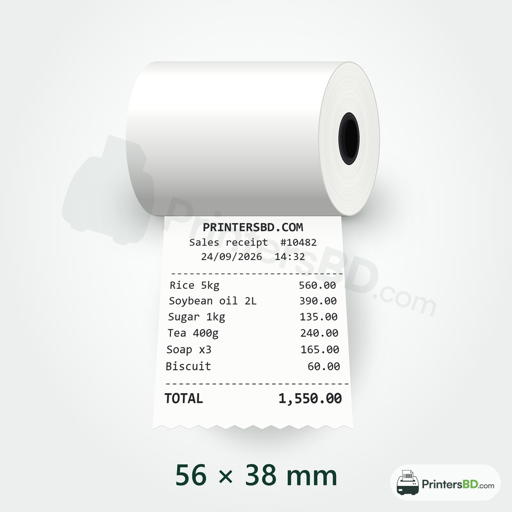 58mm Thermal Receipt Paper Roll (56 × 38 mm)