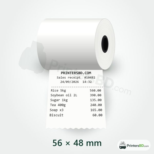 58mm Thermal Receipt Paper Roll (56 × 48 mm)