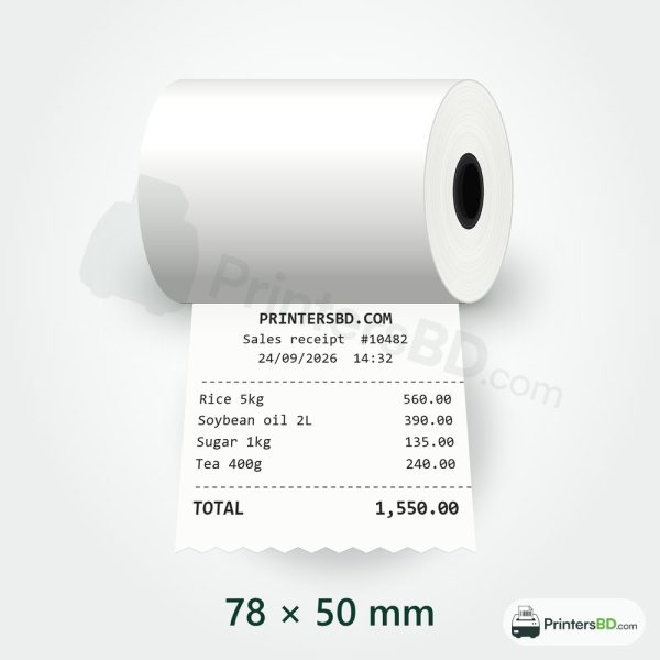 80mm Thermal Receipt Paper Roll (78 × 50 mm)