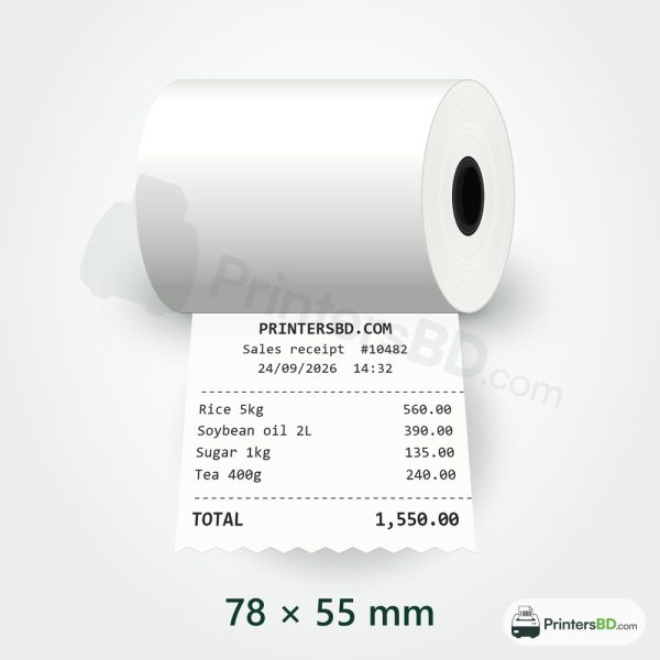 80mm Thermal Receipt Paper Roll (78 × 55 mm)
