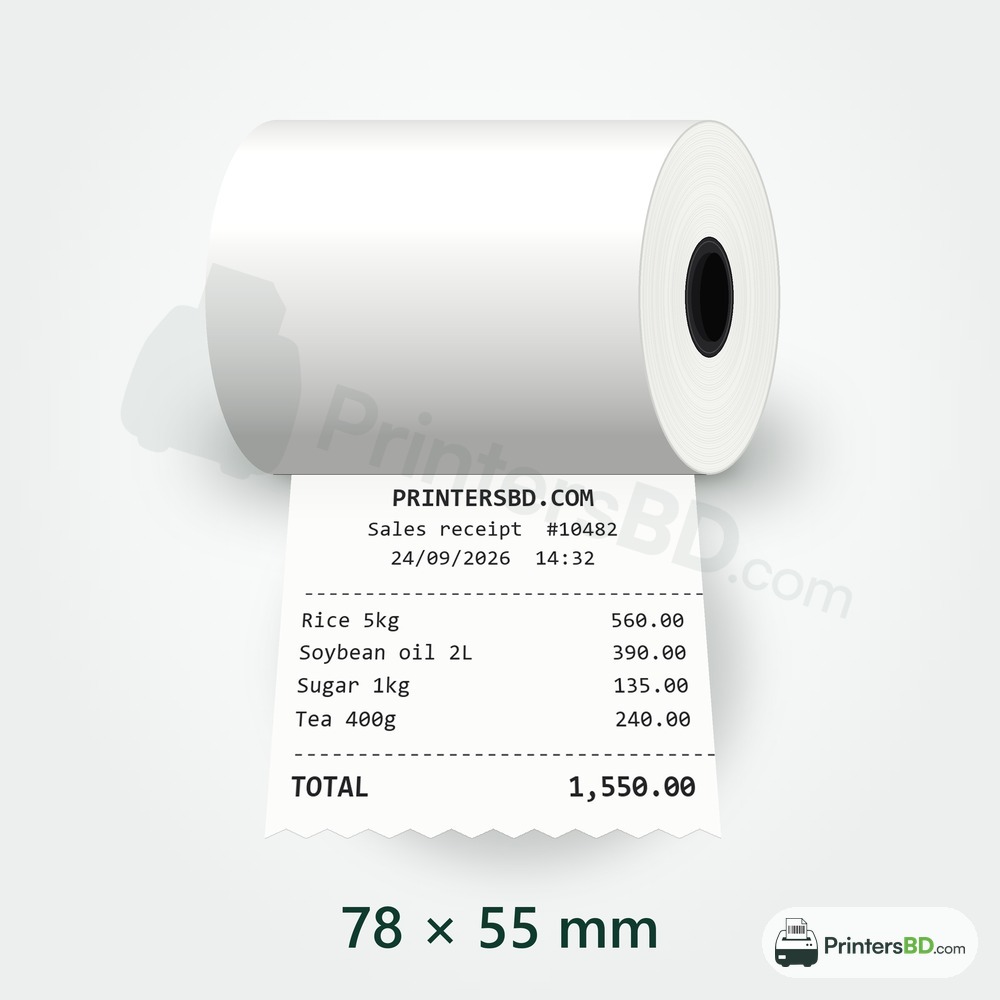 80mm Thermal Receipt Paper Roll (78 × 55 mm)