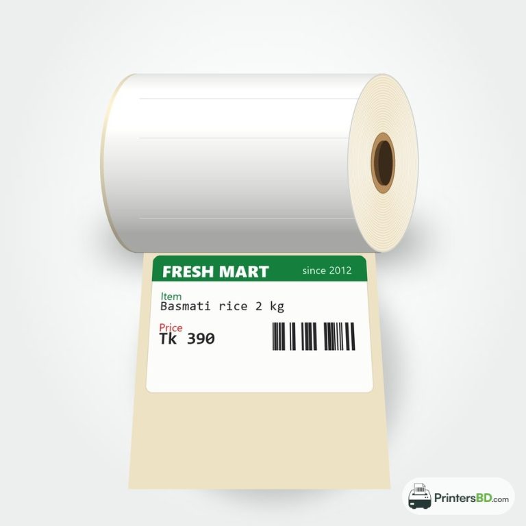 2-colour shop label with space left for price and barcode