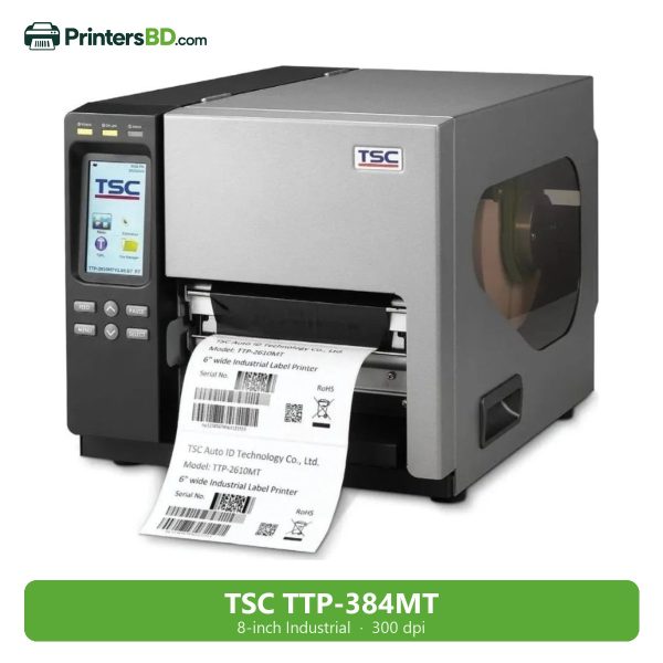TSC TTP-384MT Industrial Barcode Label Printer (8-inch, 300 dpi)