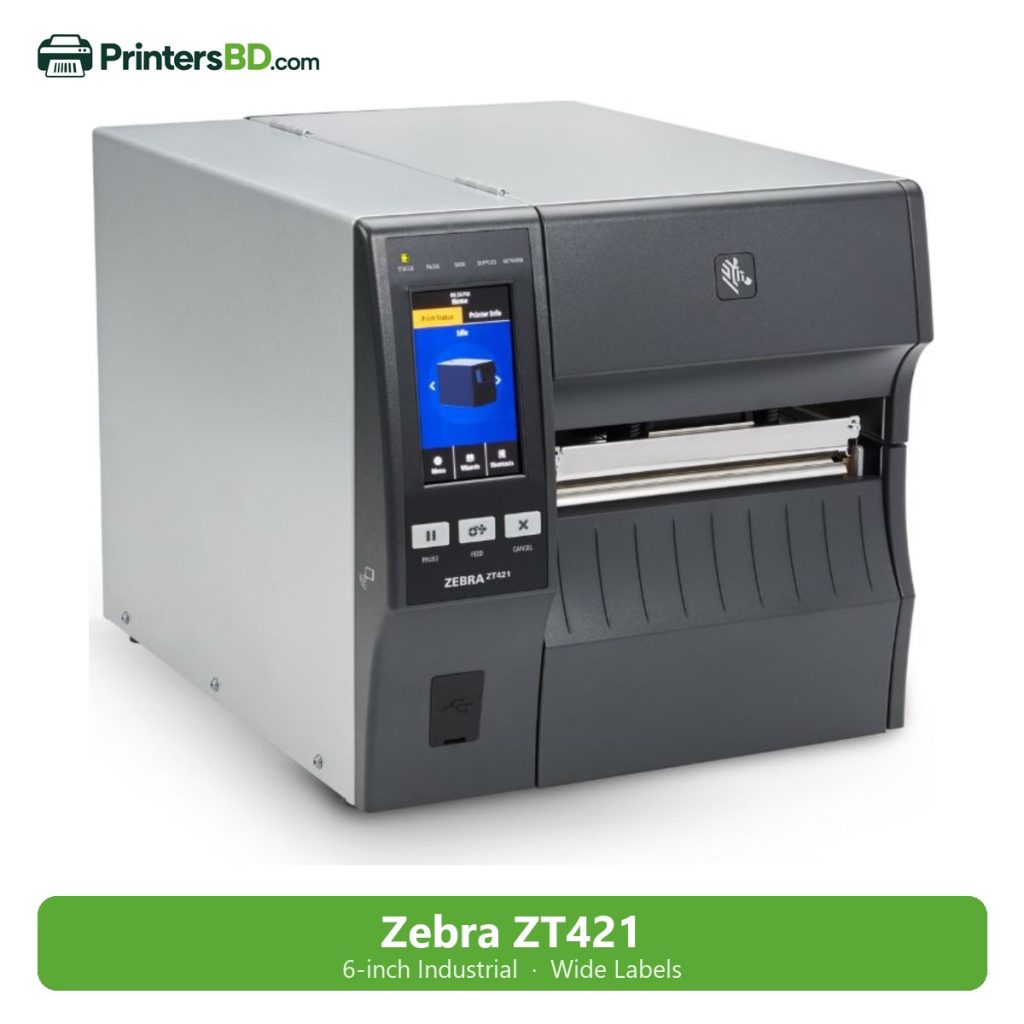 Zebra ZT421 Industrial Barcode Printer (6-inch, 203 dpi)